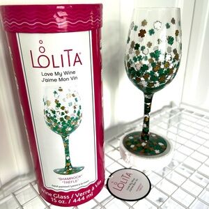 Lolita Shamrock Wine Glass